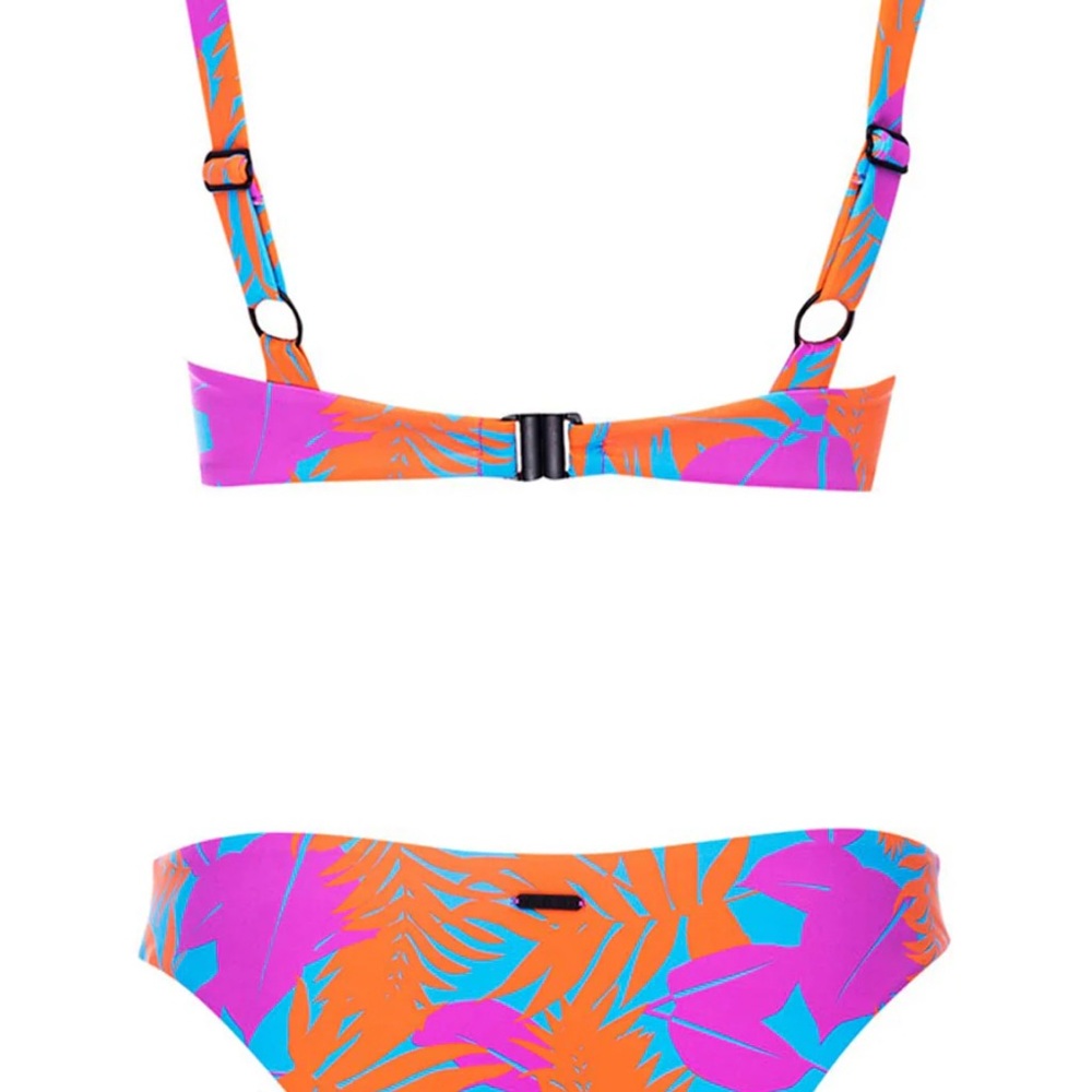 Vibrant Pink & Orange Tropical Underwire Bikini - Picture 3 of 7